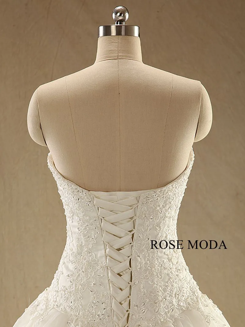Rosemoda Structured Bodice Dropped Waist Ball Gown Wedding Dress
