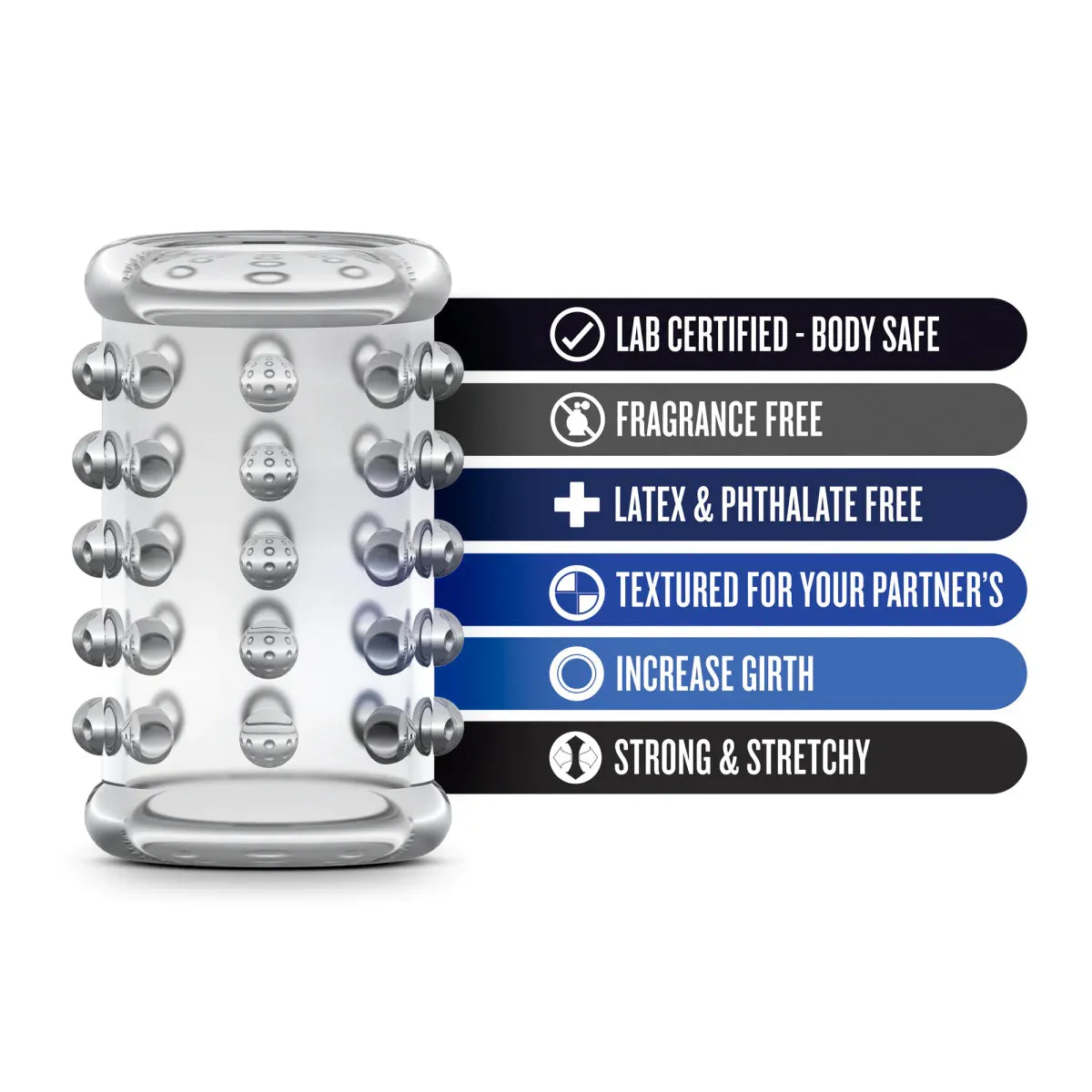 Stay Hard 02 Clear Soft Tickler Studded Penis Sleeve
